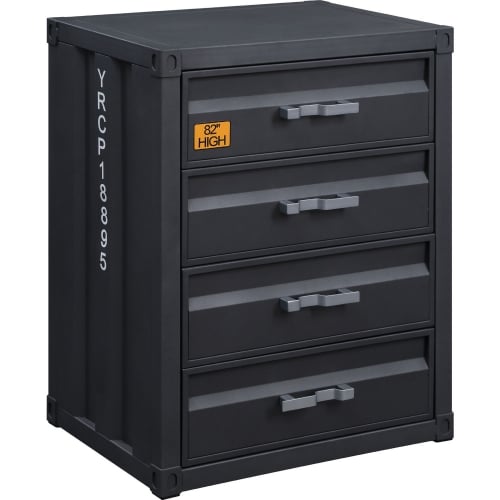 Cargo 4 Drawer Chest in Gunmetal Finish