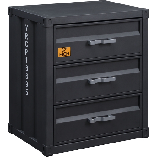 Cargo 3 Drawer Chest in Gunmetal Finish