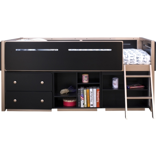 Prescott 2 Compartment Bookcase in Black & Rose Gold