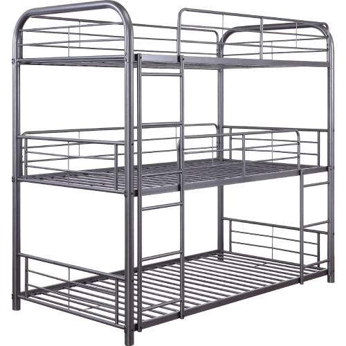 Cairo Twin Triple Bunk Bed in Gunmetal Metal