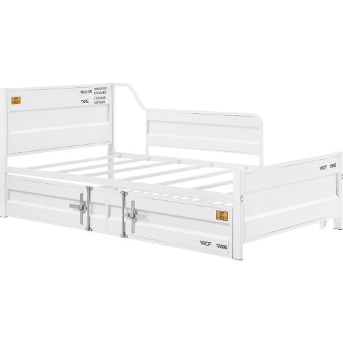 Cargo Twin Daybed with Trundle in White Metal