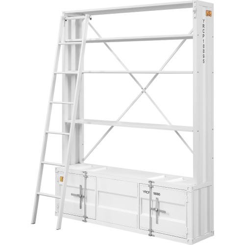 Cargo Bookcase in White Metal