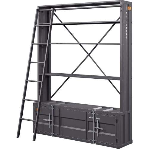 Cargo Bookcase in Gunmetal Metal