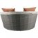 Salena 2 Piece Patio Canopy Daybed Set in Beige Fabric & Gray Wicker