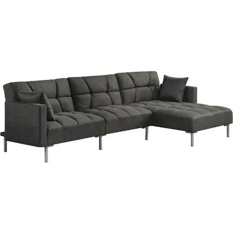 Duzzy Reversible Adjustable Sectional Sofa in Dark Gray Fabric