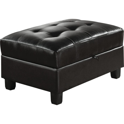 Kiva Ottoman w/ Storage in Espresso Bonded Leather Match