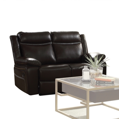 Corra Motion Loveseat in Espresso Leatherette