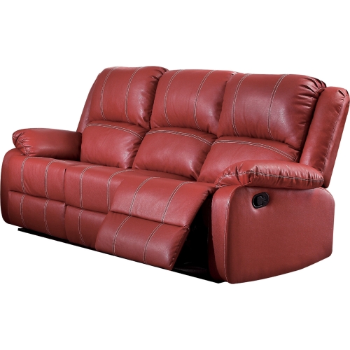 Zuriel Motion Sofa in Red Leatherette