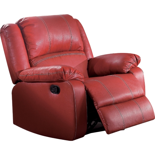 Zuriel Rocker Recliner in Red Leatherette