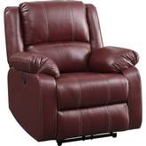 Zuriel Power Recliner in Dark Red Leatherette