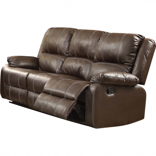 Zuriel Motion Sofa in Brown Leatherette