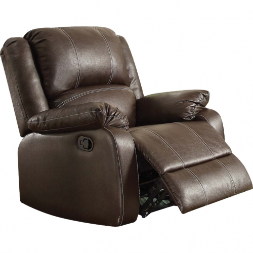 Zuriel Rocker Recliner in Brown Leatherette