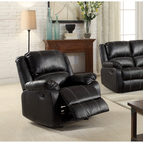 Zuriel Rocker Recliner in Black Leatherette