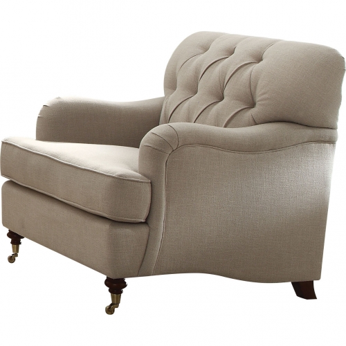 Alianza Arm Chair in Tufted Beige Fabric