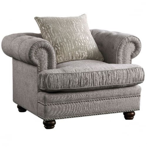 Gardenia Accent Chair in Gray Fabric