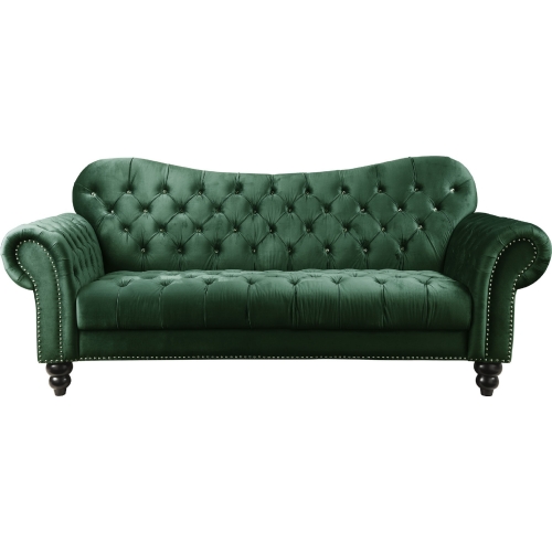 Iberis Sofa in Tufted Green Velvet