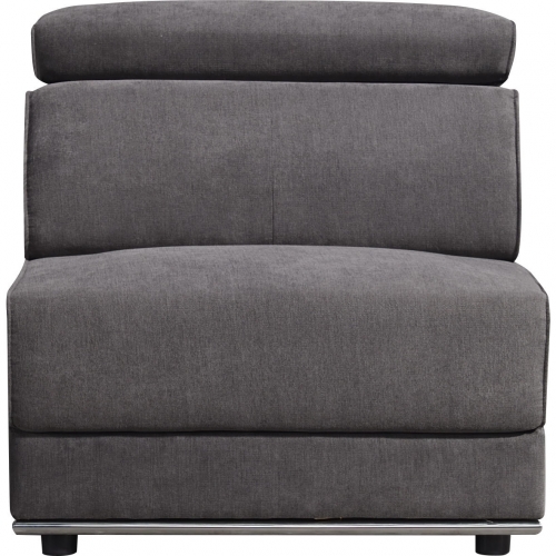 Alwin Modular Armless Chair Unit in Dark Gray Fabric