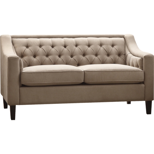 Suzanne Loveseat in Tufted Beige Fabric