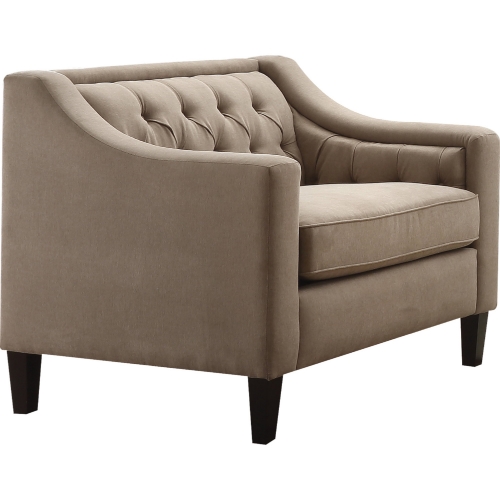 Suzanne Arm Chair in Tufted Beige Fabric