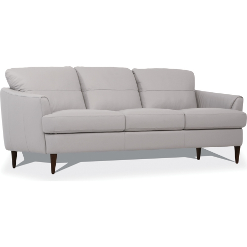 Helena Sofa in Pearl Gray Leather