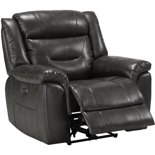 Imogen Power Motion Recliner in Gray Leather-Aire