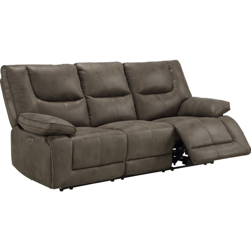 Harumi Power Motion Sofa w/ USB in Gray Leather-Aire