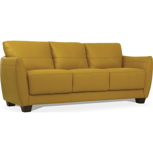 Valeria Sofa in Mustard Yellow Leather