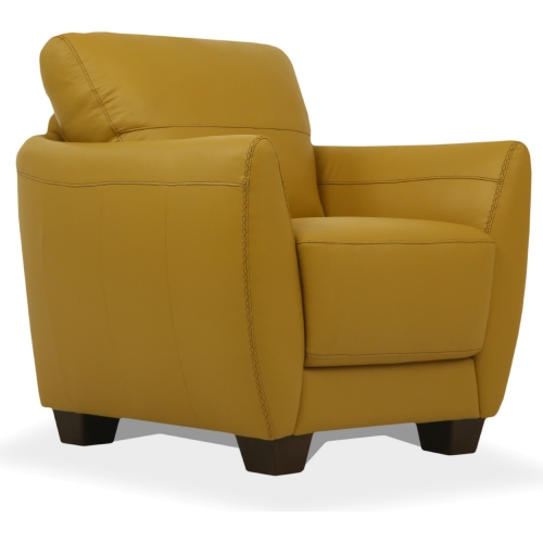 Valeria Accent Chair in Mustard Yellow Leather