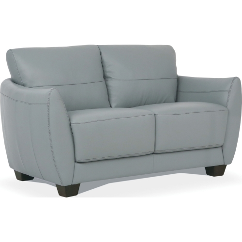 Valeria Loveseat in Water Blue Leather