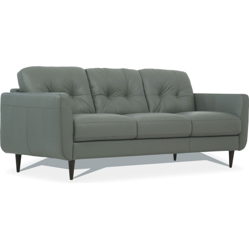 Radwan Sofa in Tufted Pesto Green Leather