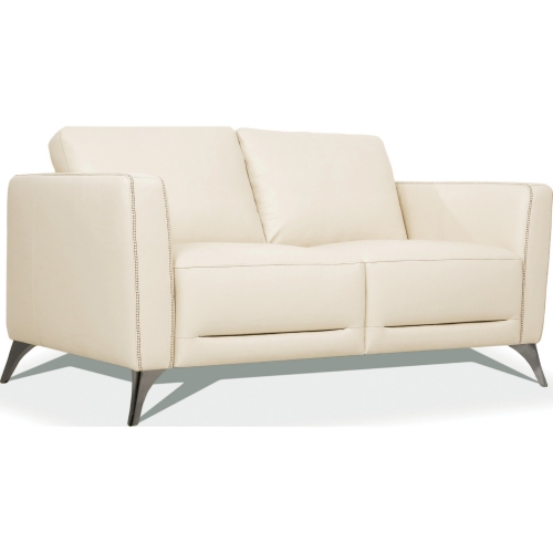 Malaga Loveseat in Cream Leather