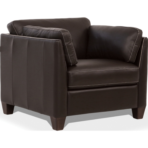 Matias Accent Chair in Chocolate Leather