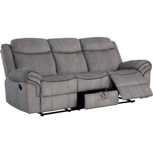 Zubaida Sofa w/ USB Dock & Console in Gray Velvet