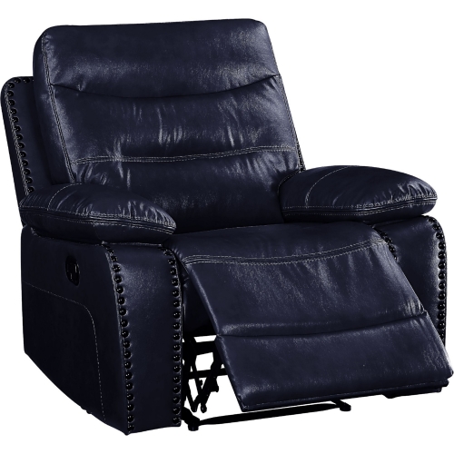 Aashi Recliner in Navy Leather-Gel Match