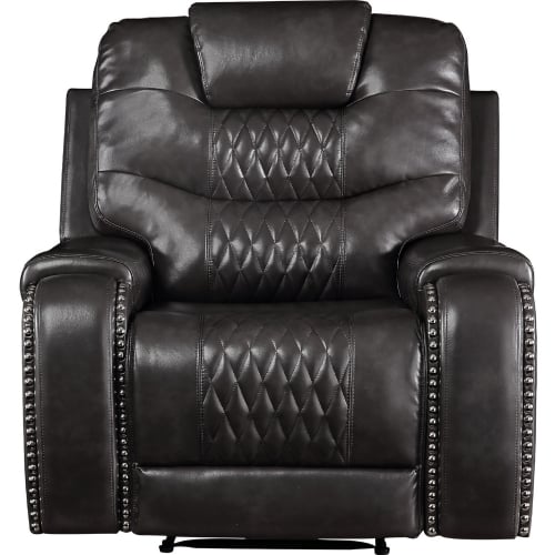 Braylon Power Recliner in Magnetite Leatherette