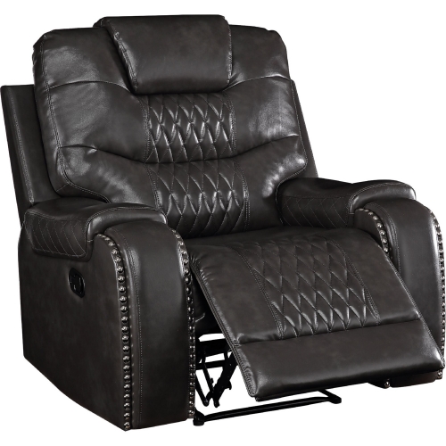 Braylon Recliner in Magnetite Leatherette