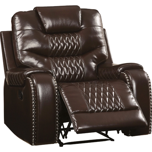 Braylon Recliner in Brown Leatherette