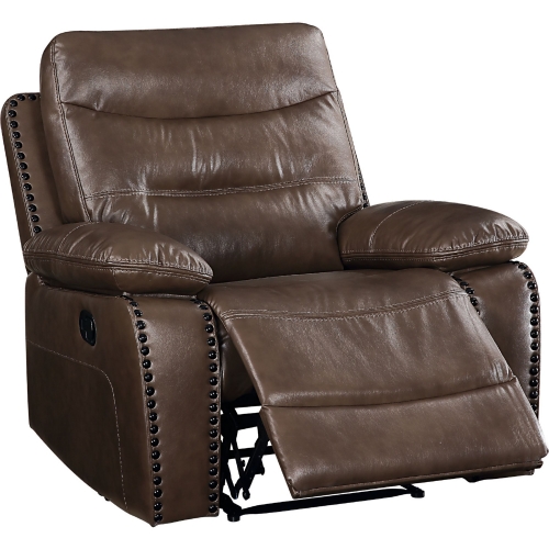 Aashi Manual Recliner in Brown Leather Gel Match