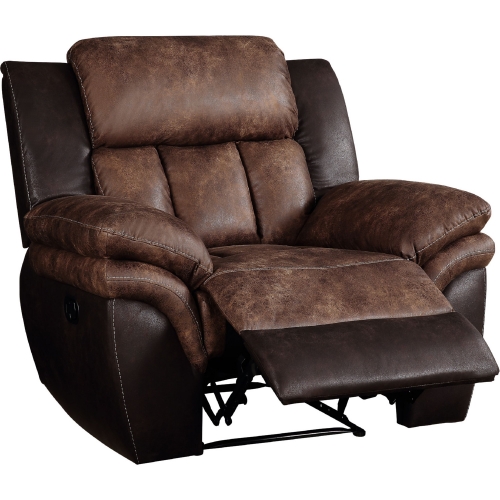 Jaylen Recliner in Toffee & Espresso Polished Microfiber