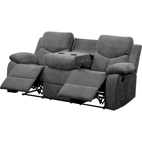 Kalen Dual Recline Sofa in Gray Chenille