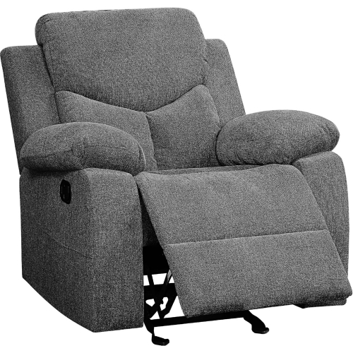 Kalen Glider Manual Recliner in Gray Chenille