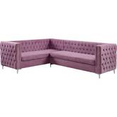 Rhett Sectional Sofa in Tufted Purple Velvet