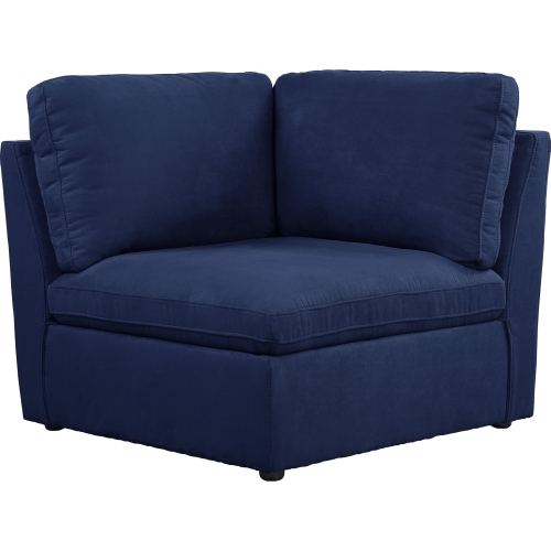 Crosby Modular Sectional Sofa Unit Wedge in Blue Fabric (1 Wedge)