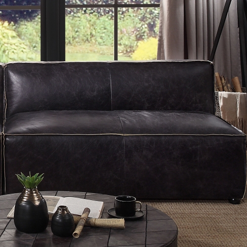 Birdie Modular Sectional Unit Armless Love in Slate Top Grain Leather