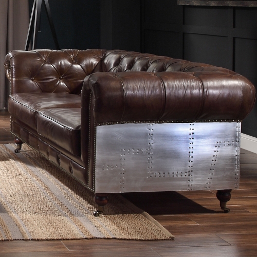 Aberdeen Loveseat in Vintage Brown Top Grain Leather