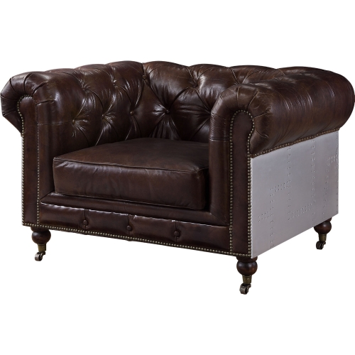 Aberdeen Accent Chair in Vintage Brown Top Grain Leather