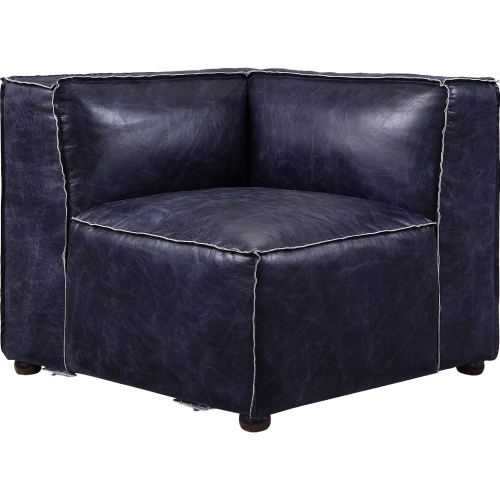 Birdie Modular Sectional Unit Wedge in Blue Top Grain Leather