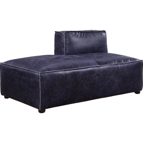 Birdie Modular Sectional Unit Chaise in Blue Top Grain Leather