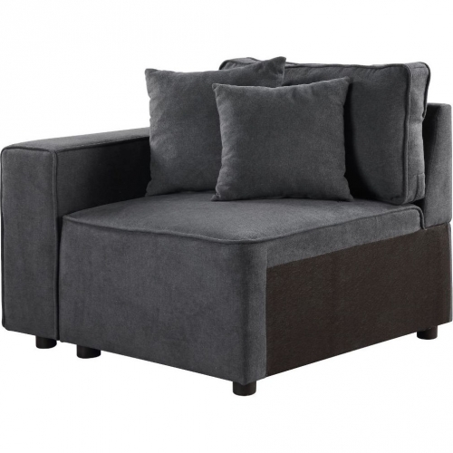 Silvester Modular Sectional Sofa Armrest in Gray Fabric