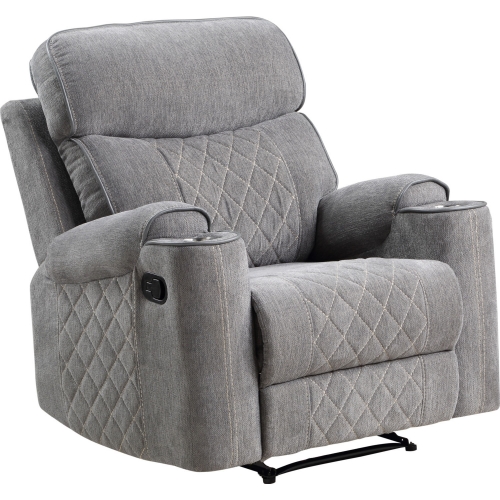 Aulada Glider Recliner in Gray Fabric